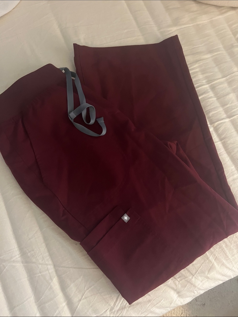 Figs HW Isabella Burgundy Jogger Scrub Pants - Picture 2 of 5